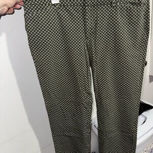 a.n.a Green and White Patterned Pants